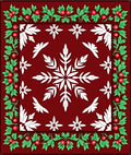 Festive Red Holly Snowflake Accent Rug