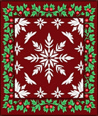 Festive Red Holly Snowflake Accent Rug