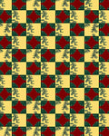 Red and Yellow Plaid Evergreen Foliage Rug