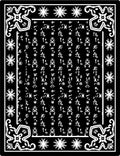 Black White Floral Starburst Border Rug