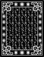 Black White Floral Starburst Border Rug