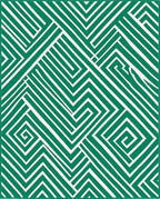Green and White Geometric Maze Rug