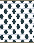 White Interlocking Star Geometric Rug