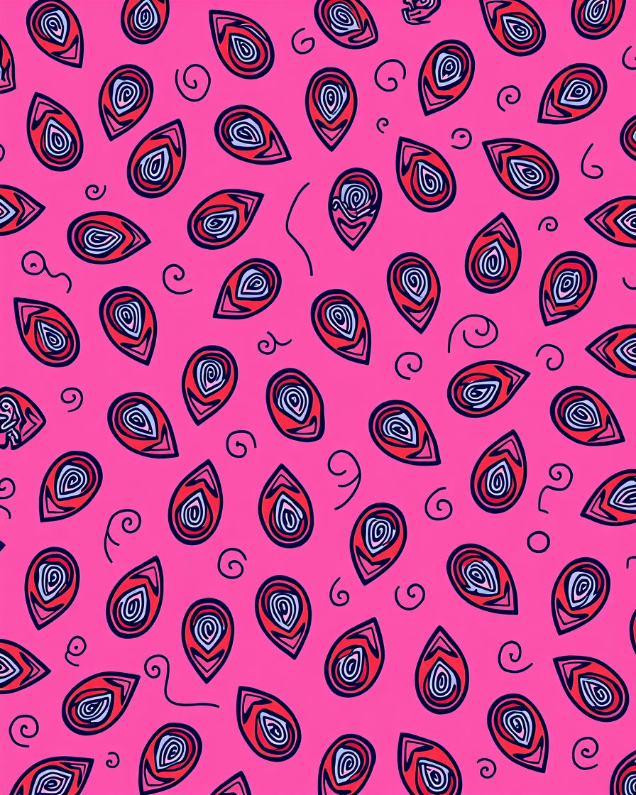 Vibrant Pink Swirl Paisley Rug