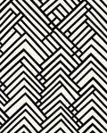Black Ivory Interlocking Chevron Geometric Rug