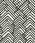 Black Ivory Interlocking Chevron Geometric Rug
