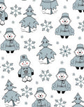 Cute Snowman And Snowflake Winter Trees Rug