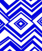 Bold Blue Geometric Diamond Chevron Rug