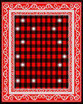 Red Black Buffalo Check Star Border Rug