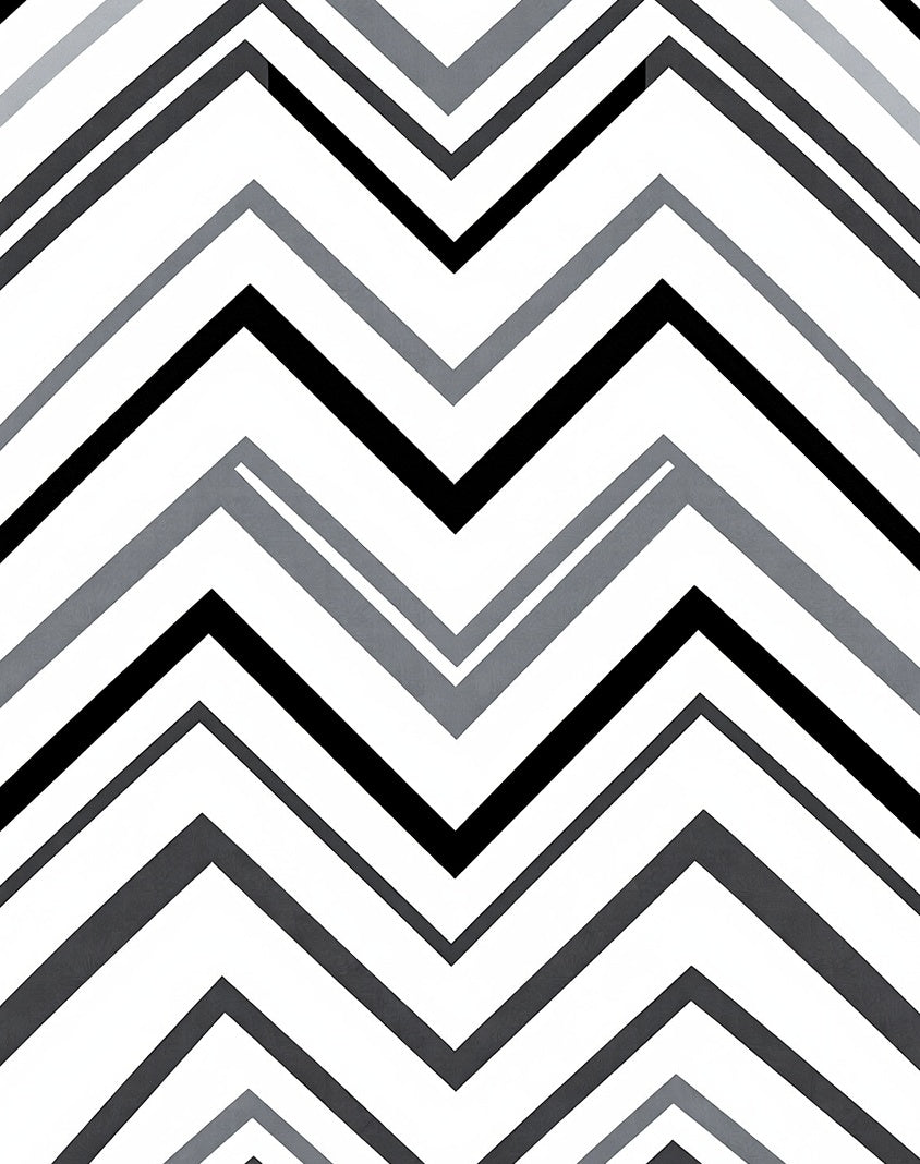 Monochromatic Chevron Zigzag Incline Rug