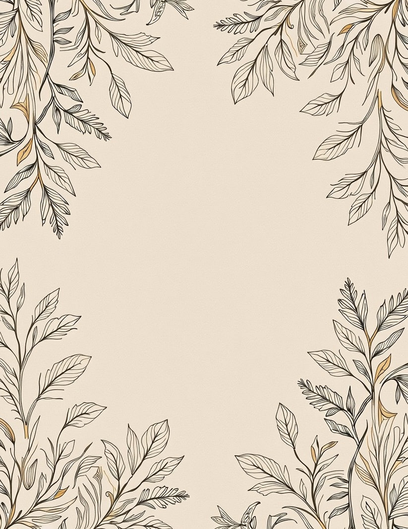 Earthy Branches Outline Floral Rug