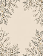 Earthy Branches Outline Floral Rug