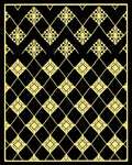 Art Deco Black Yellow Diamond Lattice Rug