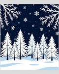Winter Snowfall Forest Landscape Rug