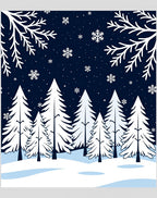 Winter Snowfall Forest Landscape Rug
