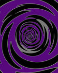 Vivid Purple Black Swirling Vortex Rug
