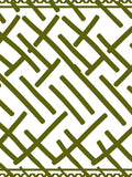 Olive Green Intersecting Lines Texture Rug
