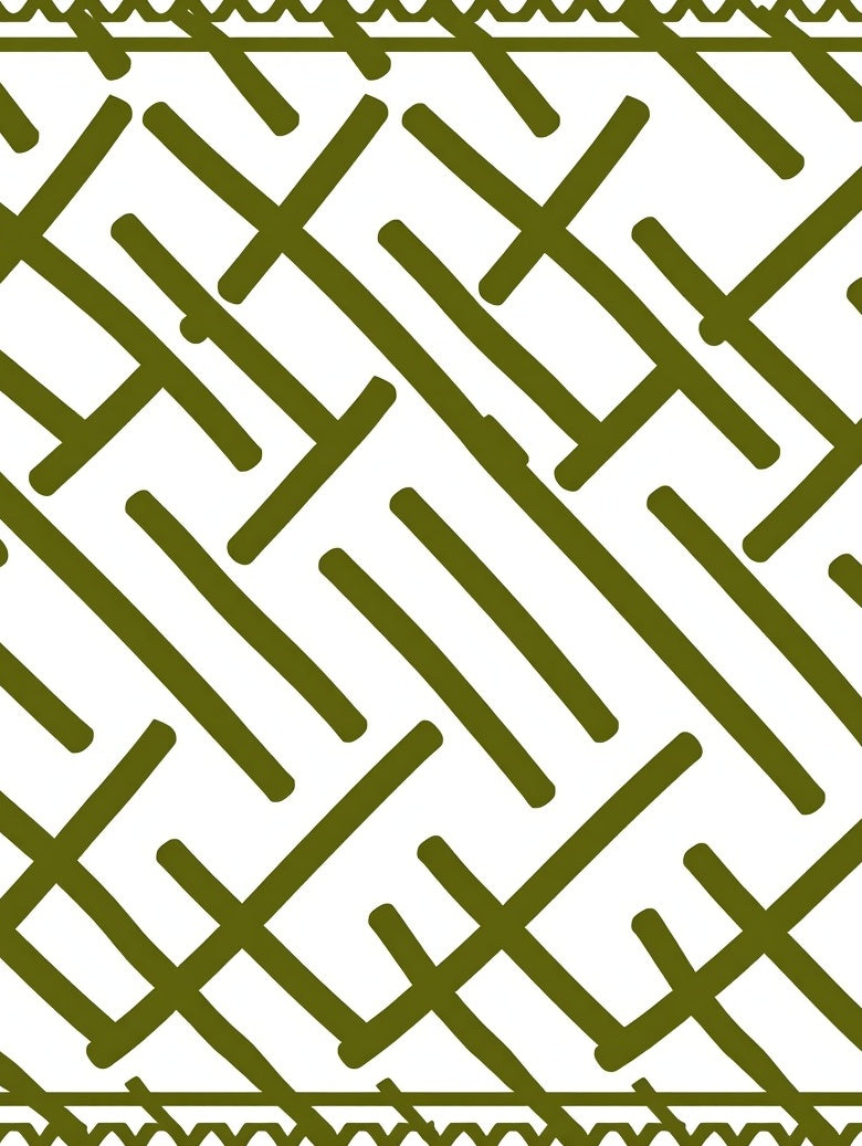 Olive Green Intersecting Lines Texture Rug