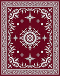 Deep Red Floral Starburst Medallion Rug