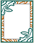 Emerald Foliage Abstract Stripe Border Rug