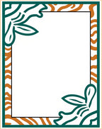 Emerald Foliage Abstract Stripe Border Rug