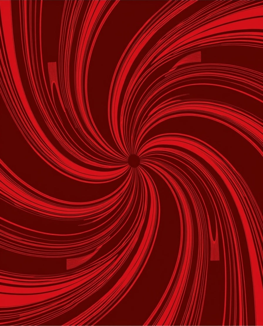 Crimson Red Swirl Kinetic Rug