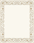 Ornate Gold Botanical Border Art Rug