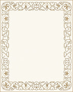 Ornate Gold Botanical Border Art Rug