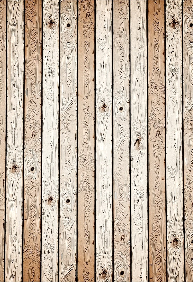 Rustic Wood Grain Slats Rug