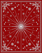 Crimson White Starburst Snowflake Bloom Rug