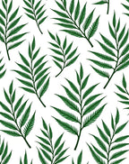 Deep Green Fern Foliage Repeat Rug