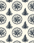 Dark Blue Pine Trees Botanical Outline Rug