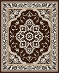 Rich Brown Cream Floral Medallion Rug