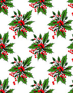 Festive Holly Berry Leaves Rug