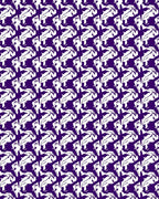 Bold Purple White Abstract Forms Rug