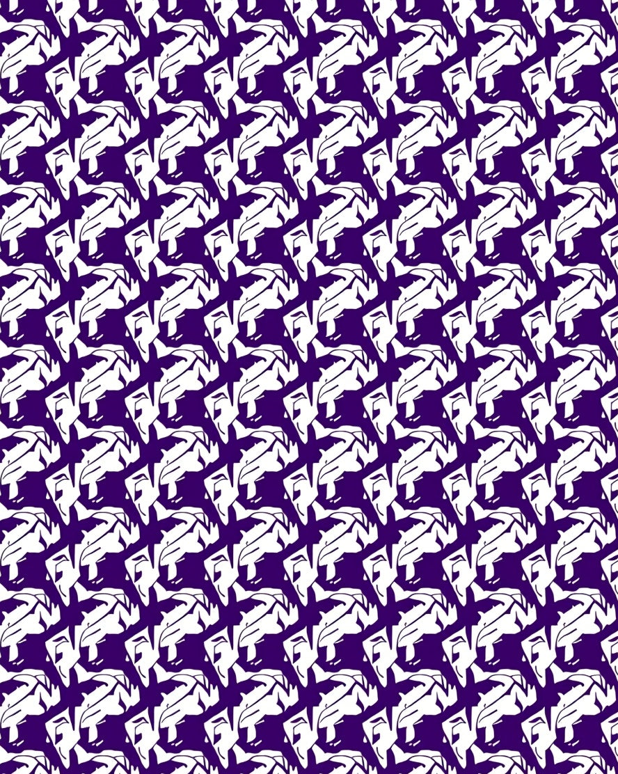 Bold Purple White Abstract Forms Rug