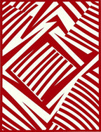 Bold Red Intersecting Lines Rug
