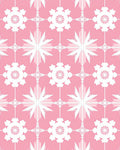 Pink White Starburst Geometric Repeat Rug