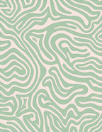 Mint Green Swirl Abstract Rug