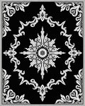 Monochromatic Black White Floral Mandala Rug