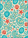 Coral Starfish Swirls and Shells Rug