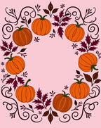 Orange Pumpkin Autumn Swirl Arrangement Rug