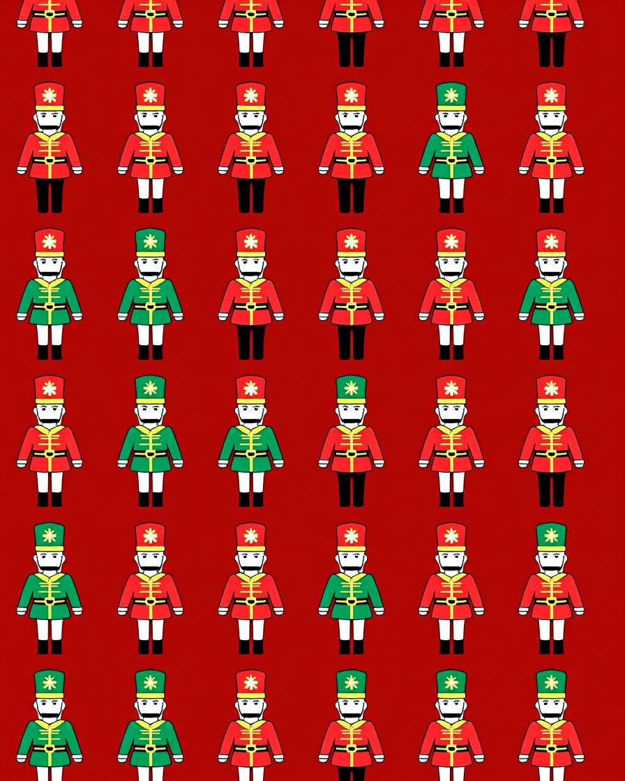 Holiday Nutcracker Red Green soldiers Rug