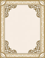 Ornate Brown Ivory Scroll Border Rug