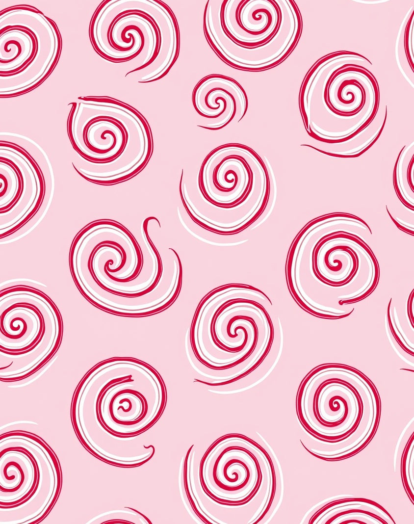Pink Swirls Candy Cane Rug