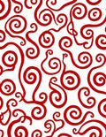 Crimson Swirl Artful Curling Rug