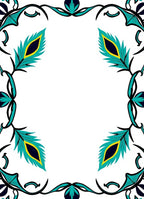 Teal Peacock Feather Floral Swirl Rug