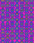 Pink Geometric Diamond Floral Collage Rug