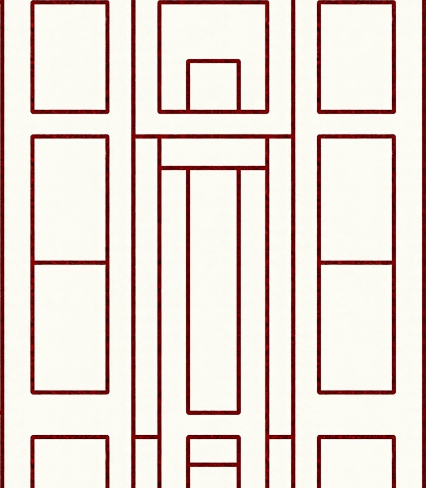Crimson geometric abstract layout Rug