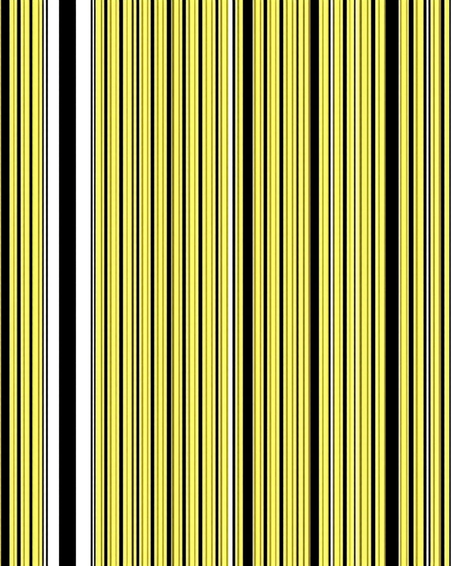 Golden Yellow Black White Vertical Stripes Rug